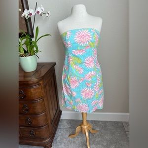 Vintage Lilly Pulitzer Strapless Dress Size 8